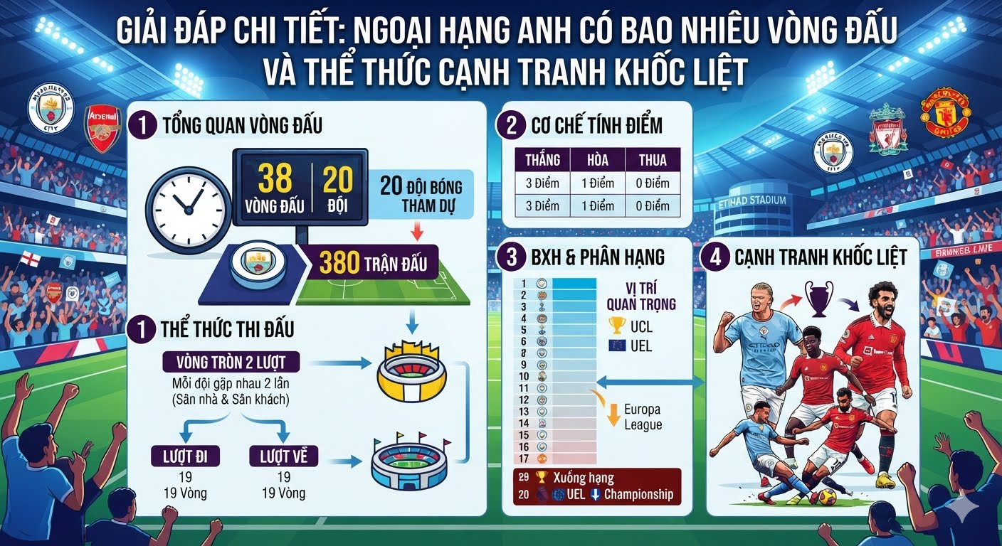 ngoại hạng anh có bao nhiêu vòng